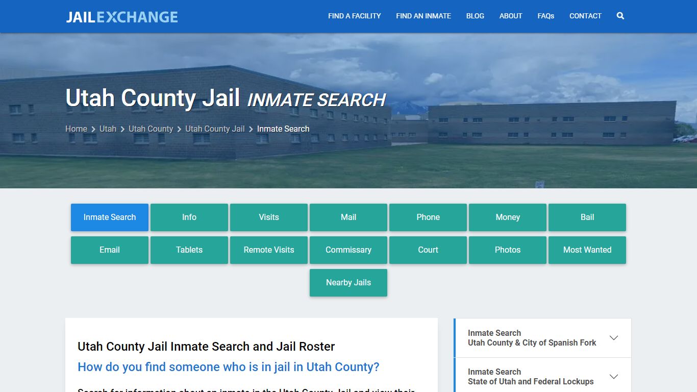 Inmate Search: Roster & Mugshots - Utah County Jail, UT